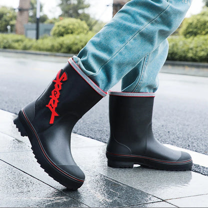 Bottes de pluie pour hommes, Camping, pêche, chantier de Construction, bottes de travail, antidérapantes, imperméables, chaussures d'hiver en caoutchouc chaudes pour l'extérieur