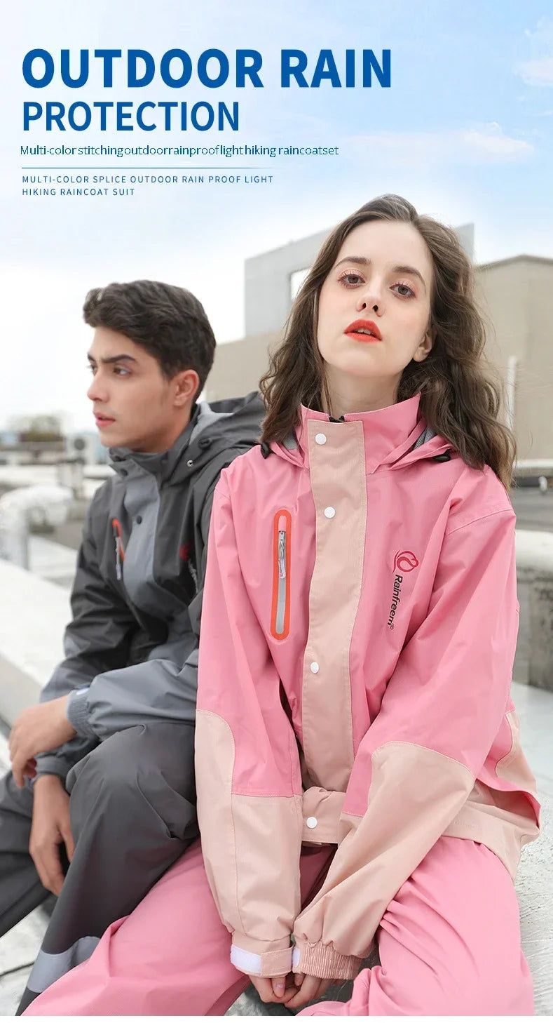 Split Raincoat Jacket Rain Pants Suit Adult Waterproof Outdoor Motorcycle Cycling Hiking Fishing Rainproof Protective 비옷