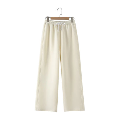 HH femmes solide décontracté sweat pantalon costume à manches longues à capuche polaire pull manteau ample pantalon droit automne femme ensemble