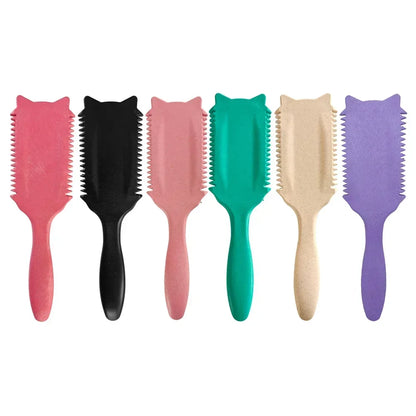 Boar Bristle Curl Defining Brush Detangling & Shaping Styling Tool for Curly Hair Professional Salon Comb for Women & Men