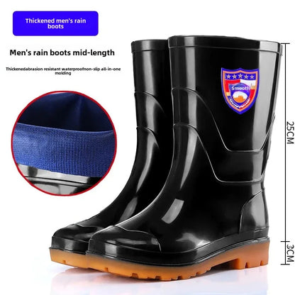 Bottes de pluie de Camouflage à Tube haut pour hommes, résistantes à l'usure, imperméables, fond de Tendon de vache, doublure polaire chaude, chaussures de Style populaire