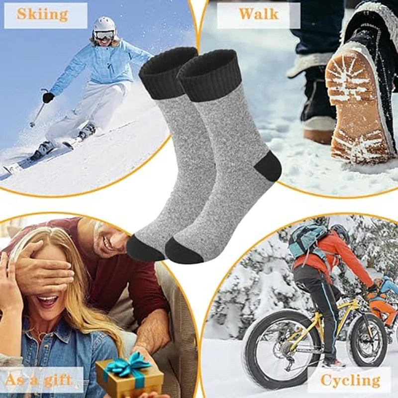 APILEN 5 paires hiver hommes chaussettes affaires nouveau classique thermique chaud épaissi rétro neige chaussettes décontractées