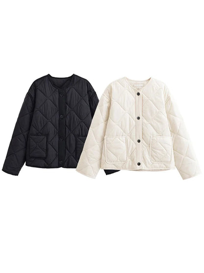 HH femmes hiver Plaid coutures coton manteau femme simple boutonnage poches décorer haute rue manteau à manches longues manteau décontracté