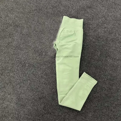 Leggings d'impact avec Logo pour femmes, Legging de Yoga sans couture, froissé, levage des fesses, ceinture basse côtelée, collants de sport, Fitness