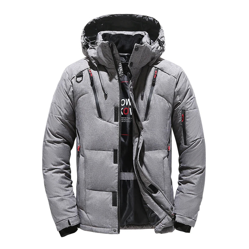 Doudoune homme canard blanc manteau d'hiver coupe-vent chaud Parkas voyage Camping pardessus nouveau en épaissir couleur unie vêtements à capuche