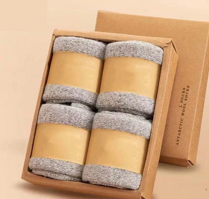 4 paires/lot hommes hiver Super épais chaussettes thermiques laine hommes femmes solide haute qualité laine mérinos chaussettes neige froide chaud laine chaussettes