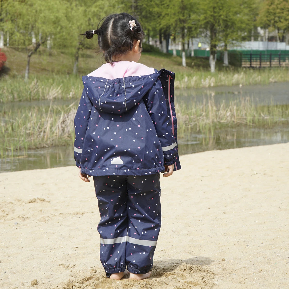 NEYKING-Ensembles de vêtements de salle de bain pour enfants, imperméable, bébé imbibé, salopette, pantalon, combinaison pour filles, veste pour enfants, fjSet