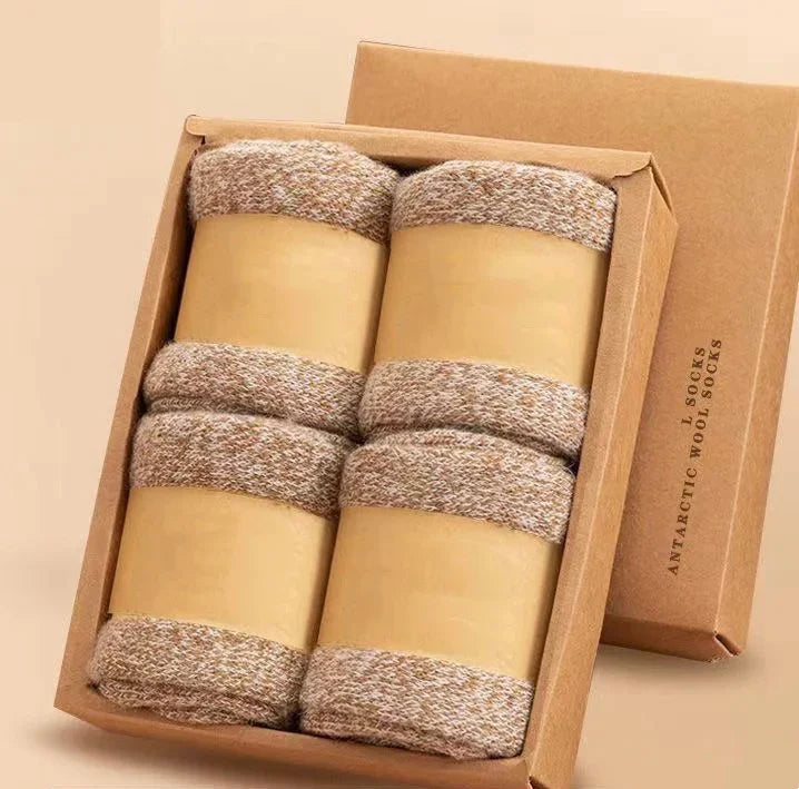 4 paires/lot hommes hiver Super épais chaussettes thermiques laine hommes femmes solide haute qualité laine mérinos chaussettes neige froide chaud laine chaussettes