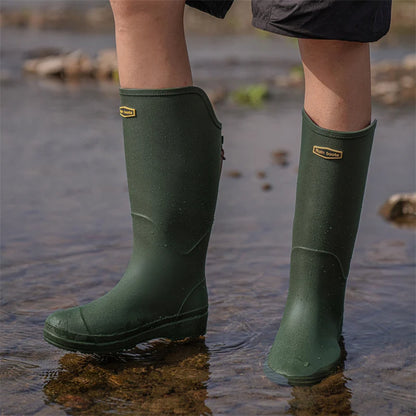 Bottes de pluie pour couple : monocylindre, élégantes pour un usage extérieur, chaussures d'eau à semelles plates, galoches imperméables, bottes longues de camping, C