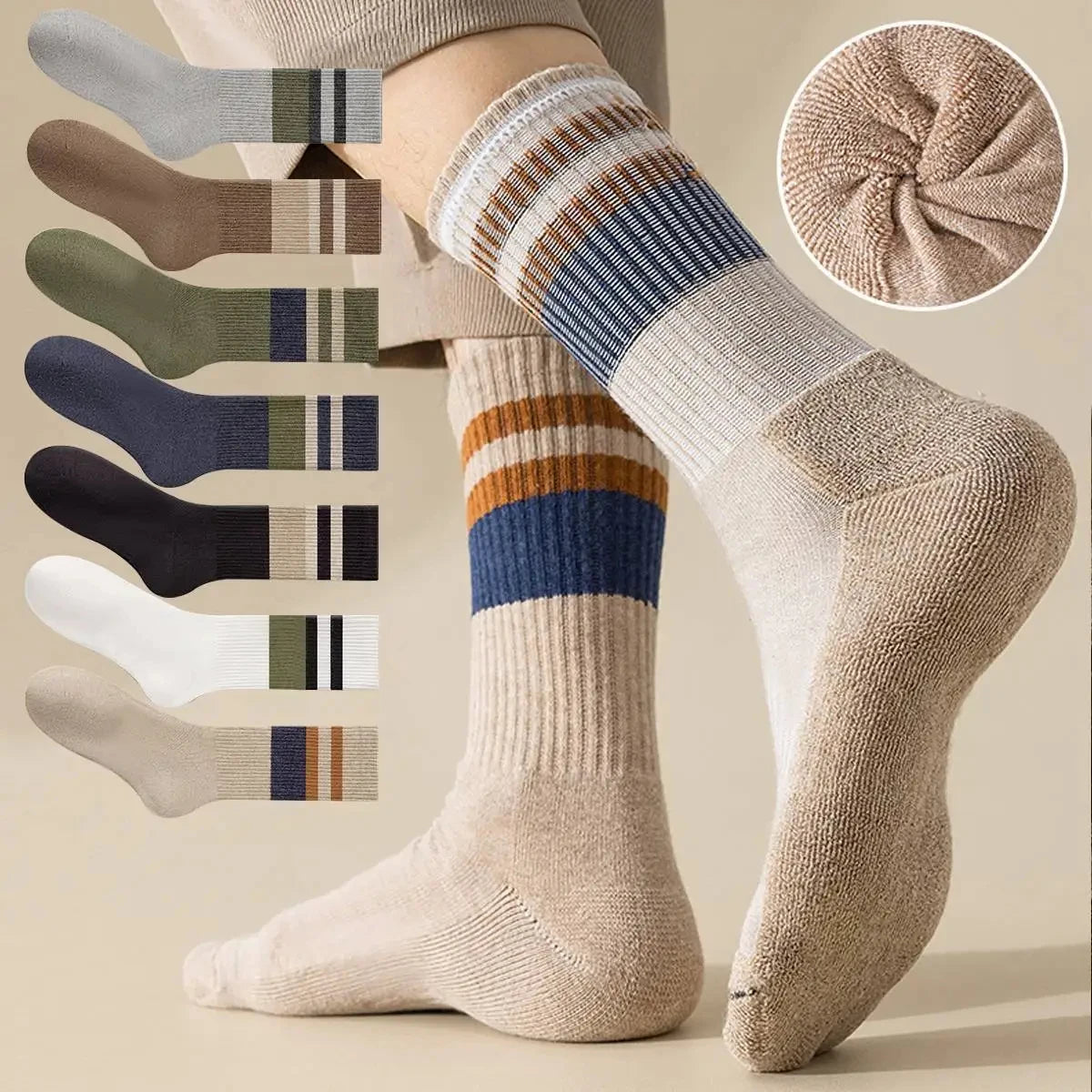 10/5/3 paires respirant Con bas de sport hommes fibre de bambou automne et hiver hommes chaussettes Absorption de la sueur déodorant affaires Sox