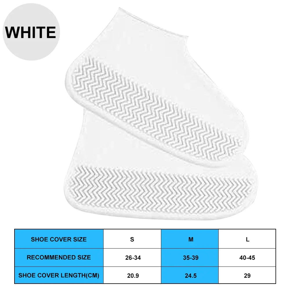 Waterproof Shoe Covers Silicone Anti-Slip Rain Boots Unisex Sneakers Protector for Outdoor Rainy Day Reusable Rain Shoe Covers