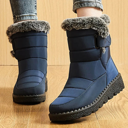 Bottes femme 2024 tendance chaussures d'hiver pour femme bottes d'hiver cheville talons bas Botas Mujer bottes de neige imperméables avec chaussures de fourrure
