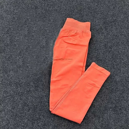 Leggings d'impact avec Logo pour femmes, Legging de Yoga sans couture, froissé, levage des fesses, ceinture basse côtelée, collants de sport, Fitness