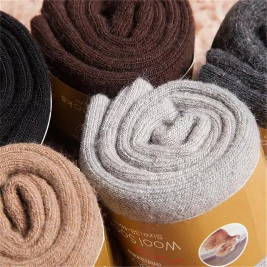 4 paires/lot hommes hiver Super épais chaussettes thermiques laine hommes femmes solide haute qualité laine mérinos chaussettes neige froide chaud laine chaussettes