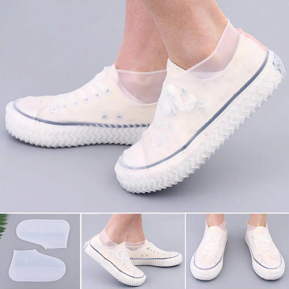 Waterproof Shoe Covers Silicone Anti-Slip Rain Boots Unisex Sneakers Protector for Outdoor Rainy Day Reusable Rain Shoe Covers