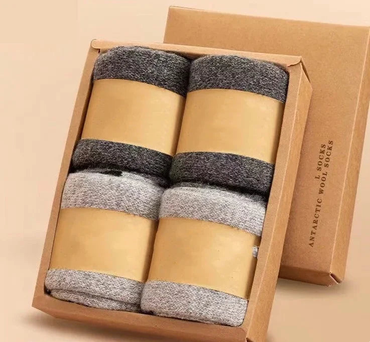 4 paires/lot hommes hiver Super épais chaussettes thermiques laine hommes femmes solide haute qualité laine mérinos chaussettes neige froide chaud laine chaussettes