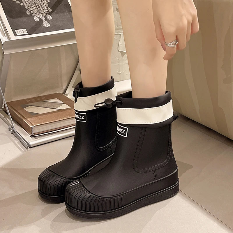 Bottes de Pluie Imperméables pour Femme, Bottes de Randonnée en Plein Air, École, Jours de Pluie à Pied, Camping, Mode, Non-ald, Doux, Confort