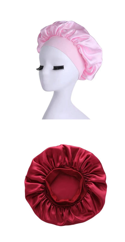 Sleeping Bonnet for Women Fashion Soft Solid Color Shower Cap for Natural and Curly Hair