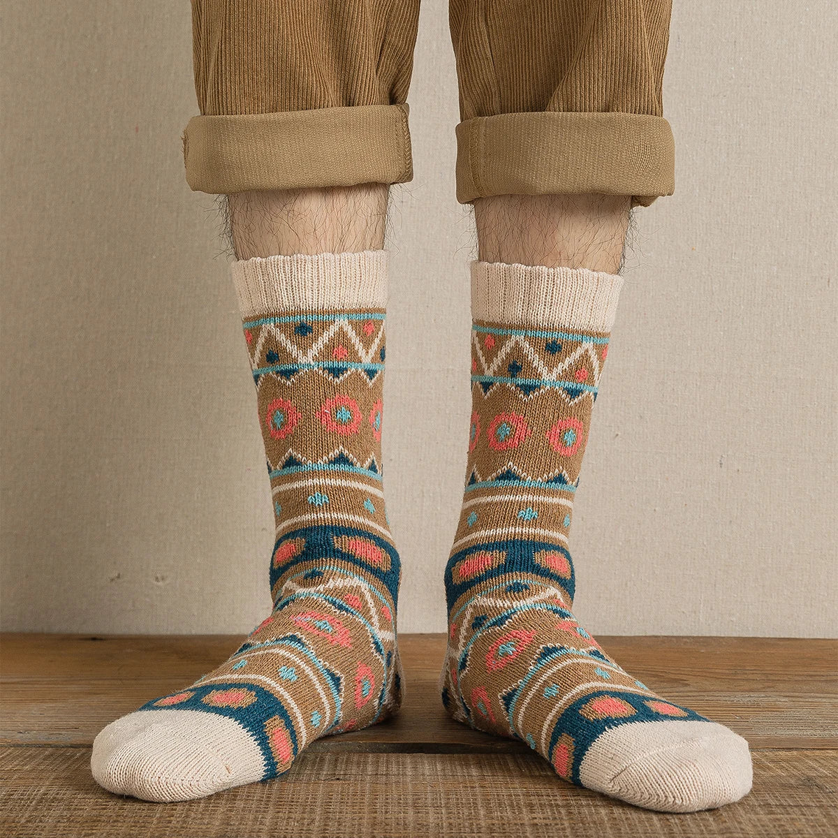 5 paires de chaussettes chaudes épaisses pour hommes et femmes, Style rétro, motif ondulé à pois, modèles de Couple, taille libre, nouvelle collection hiver