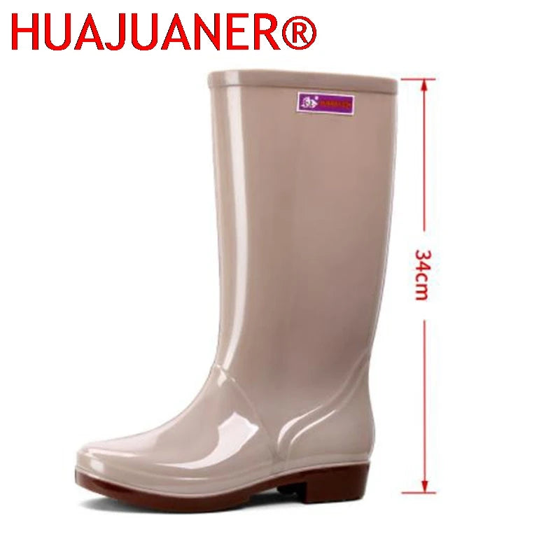 Chaussures De pluie décontractées en PVC avec velours pour femmes, bottes hautes imperméables et antidérapantes, nouvelle mode tendance pour les raisons Botas De Mujer