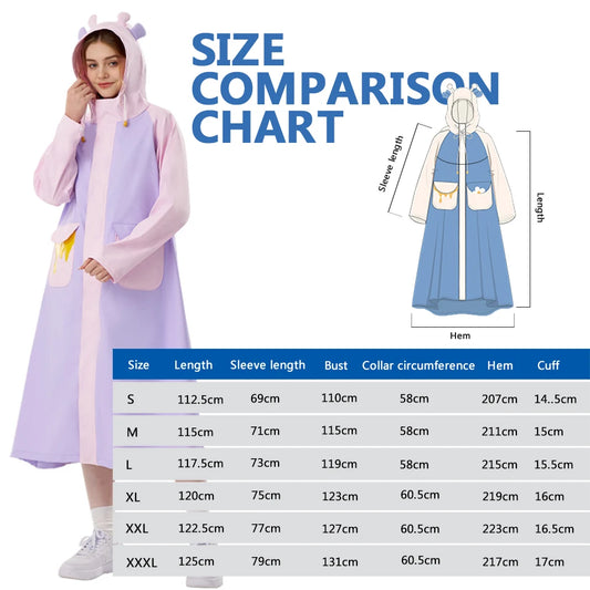 Manteau imperméable Long imperméable pour femmes, Poncho de pluie pour vélo électrique, randonnée voyage, coupe-vent pleine longueur en PU haute fréquence