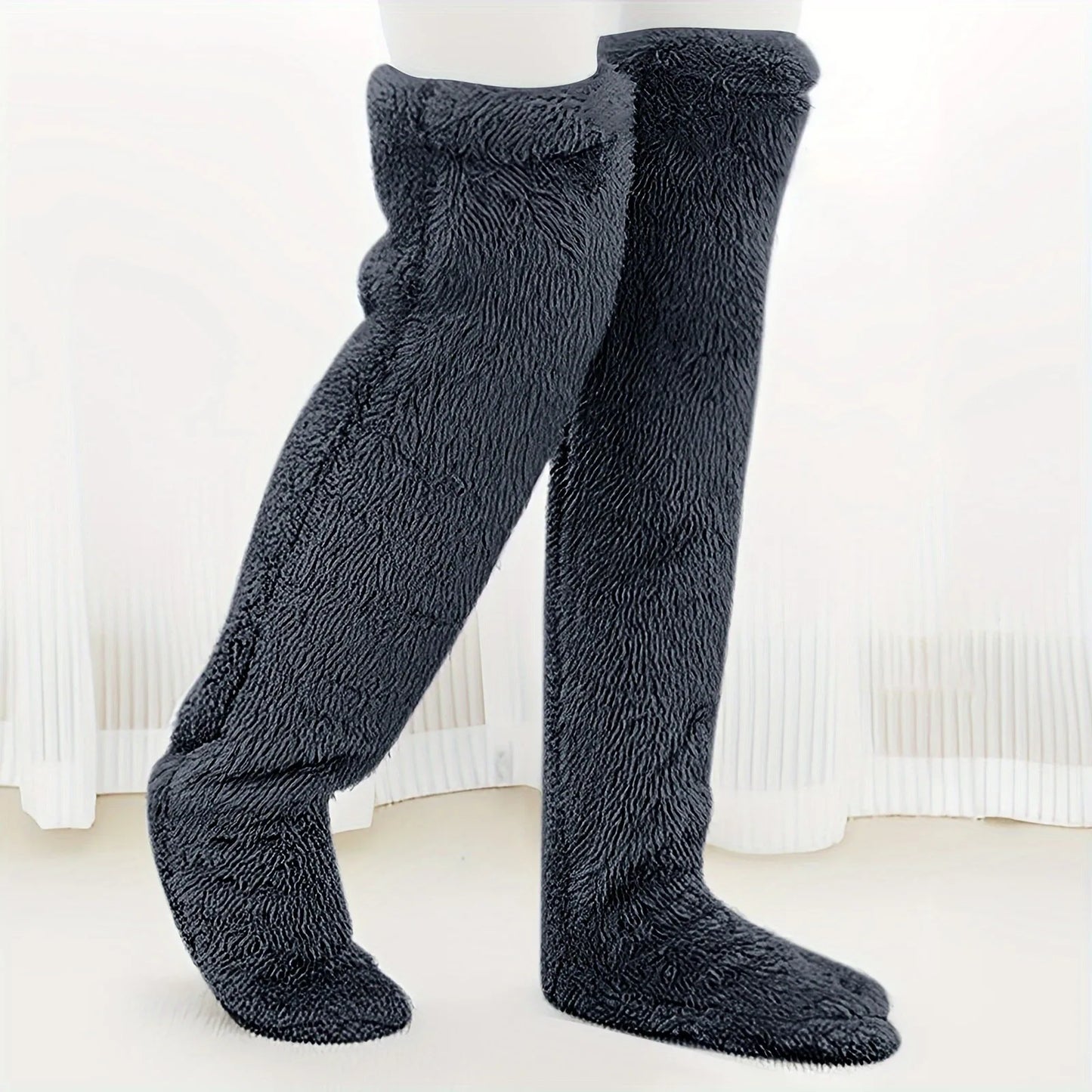 Jambes froides chaussettes chaudes ours en peluche sol mi-mollet genouillères chaud haut hiver chaud hommes et femmes Halloween