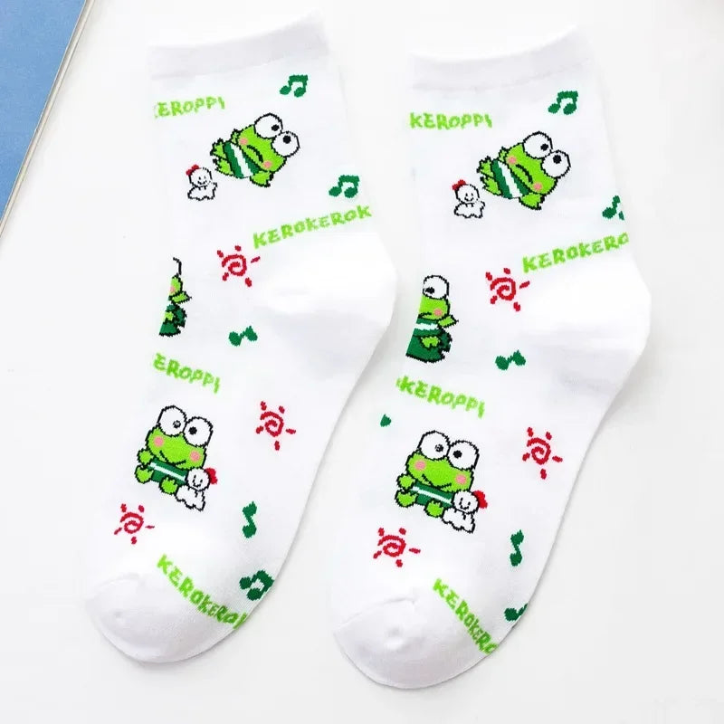 1 paire Sanrio chaussettes mélodie cannelle femmes doux dessin animé Hello Kitty Kirby mignon enfants chaussettes filles petite fille chaussettes