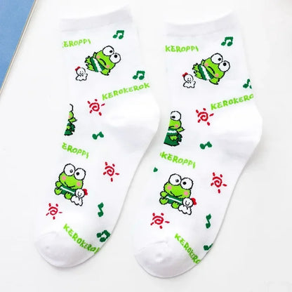 1 paire Sanrio chaussettes mélodie cannelle femmes doux dessin animé Hello Kitty Kirby mignon enfants chaussettes filles petite fille chaussettes