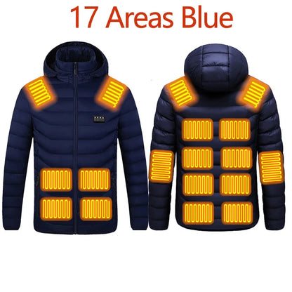 Parka homme hiver chaud USB vestes chauffantes Thermostat intelligent couleur Pure à capuche vêtements chauffants mâle bobojaco veste chaude rembourrée