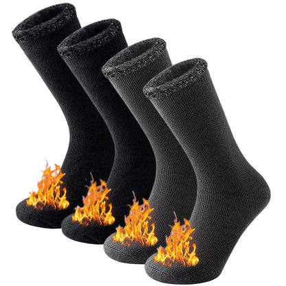 2 paires Pack hiver chaussettes thermiques pour hommes femmes temps froid chaussettes isolées en plein air randonnée ski chaud neige épais chaussettes chauffantes