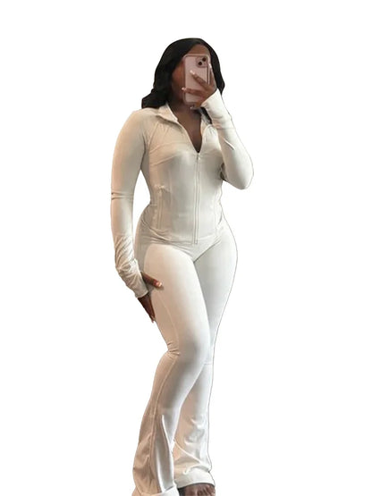 Vêtements de sport élégants pour femmes, hauts à manches longues, pantalons évasés, ensembles de 2 pièces, survêtement, Streetwear, Leggings de Jogging, tenues