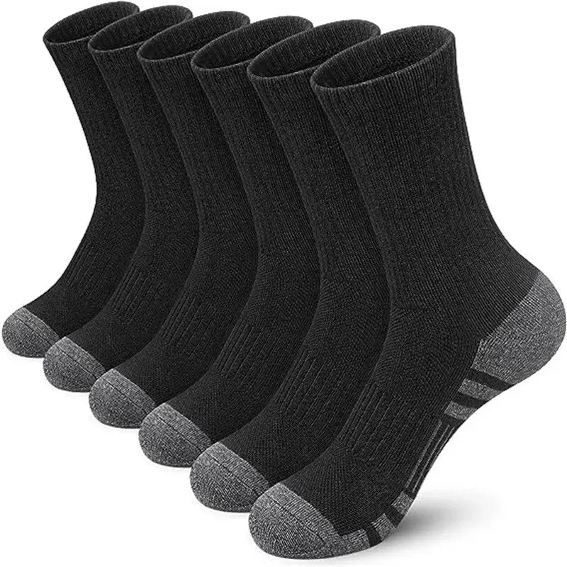 Chaussettes de sport en plein air pour hommes, haute qualité, confortables, douces, coordonnantes au sol, football, grande taille, nouveau style, 6/12 paires