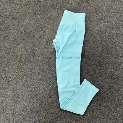 Leggings d'impact avec Logo pour femmes, Legging de Yoga sans couture, froissé, levage des fesses, ceinture basse côtelée, collants de sport, Fitness