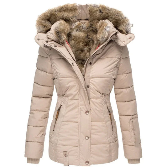 Manteau à capuche et fermeture éclair pour femme, veste d'hiver à manches longues, nouvelle mode décontractée, couleur unie, Parka, automne 2023