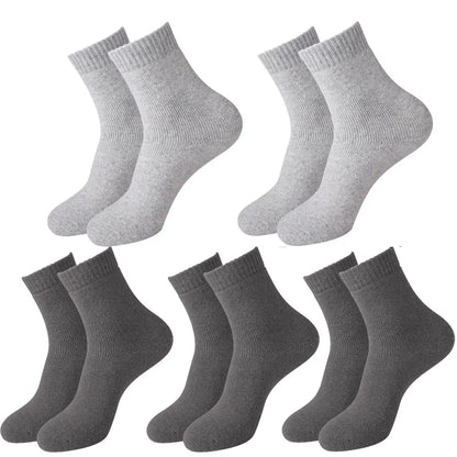 5 paires de chaussettes en laine pour femmes, chaudes, épaisses, confortables, thermiques, couleur unie, chaussettes souples pour dames, chaussettes de travail confortables pour hommes et femmes, randonnée