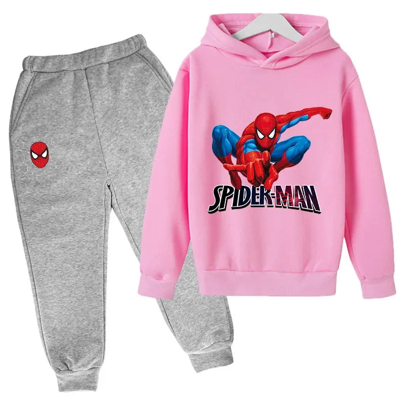 Spider sweats à capuche pantalons 2 pièces ensembles vêtements printemps automne bébé garçons filles enfants mode Costume enfants survêtements dessin animé 4to14 ans