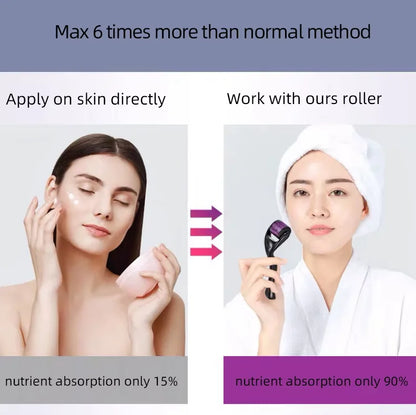 Derma Roller Microneedle Roller for Face and Beard Microneedling Roller for Women Men Micro Needle Roller for Scalp Derma Stamp