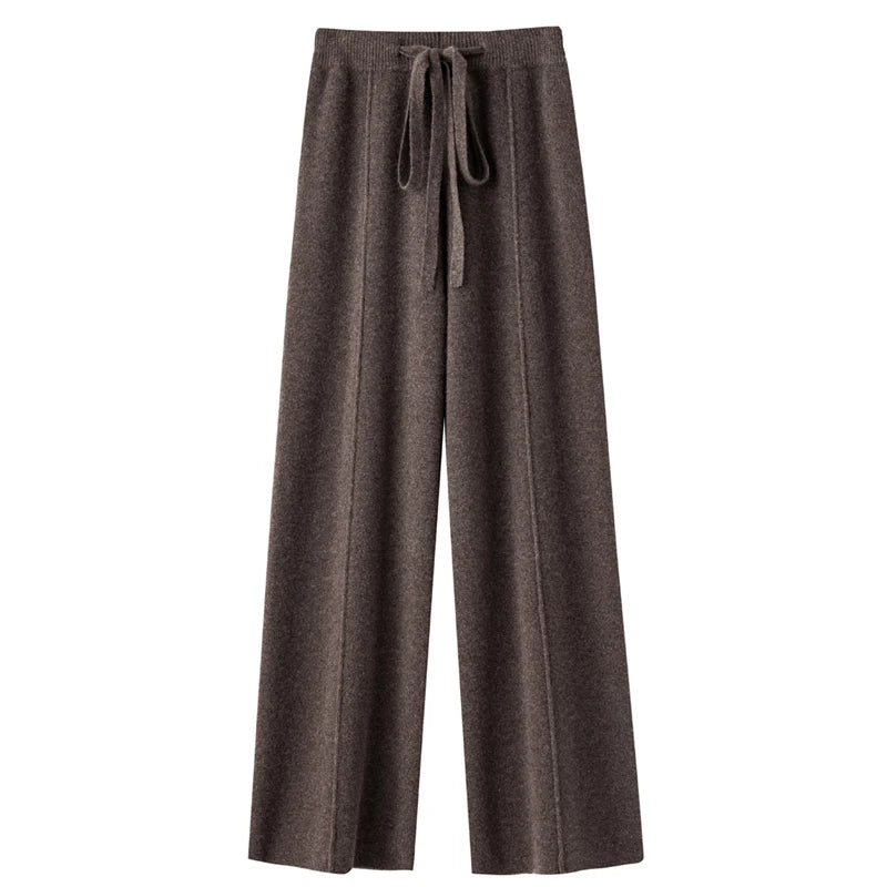 Pantalon large en cachemire pour femme, 100% laine mérinos, pantalon ample 107, pantalon épais pour femme, automne et hiver 2024