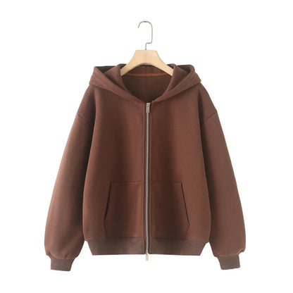 Ensemble Cardigan en coton avec fermeture éclair pour femme, survêtement, pantalon Baggy, vêtements de sport, pull, ensemble 2 pièces, tenues pour femmes, 2024