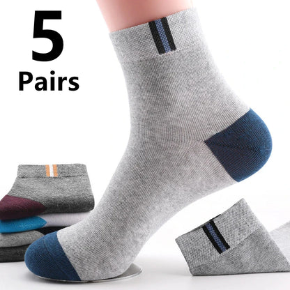 10/5/3 paires respirant Con bas de sport hommes fibre de bambou automne et hiver hommes chaussettes Absorption de la sueur déodorant affaires Sox