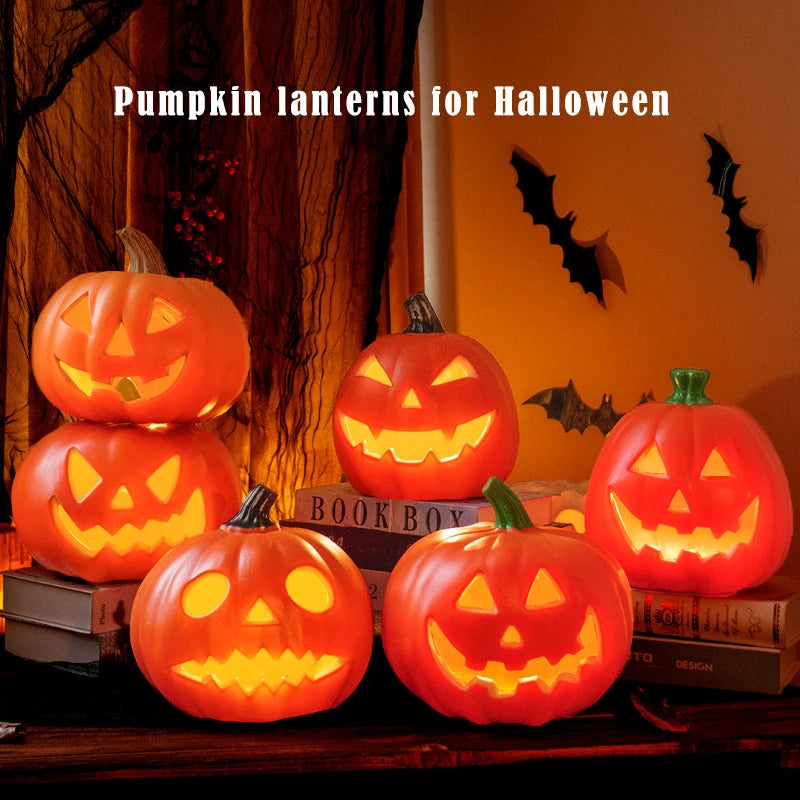 Lampe citrouille de décoration d'halloween, pour maison, cour, jardin, extérieur, maison d'horreur, crâne, accessoires de fête, brille dans la nuit