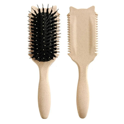 Boar Bristle Curl Defining Brush Detangling & Shaping Styling Tool for Curly Hair Professional Salon Comb for Women & Men