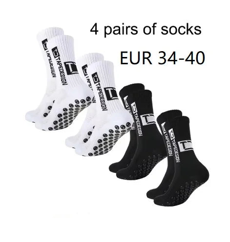 4 paires de nouvelles chaussettes de football collées à tube central TC pour l'entraînement sportif et la compétition, chaussettes antidérapantes et respirantes