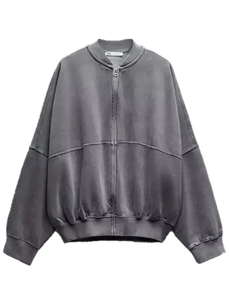 Ensemble 2 pièces à la mode pour femme, sweat-shirt polaire doublé, veste bombardier extensible + pantalon taille haute pour femme sauvage, hiver 2025