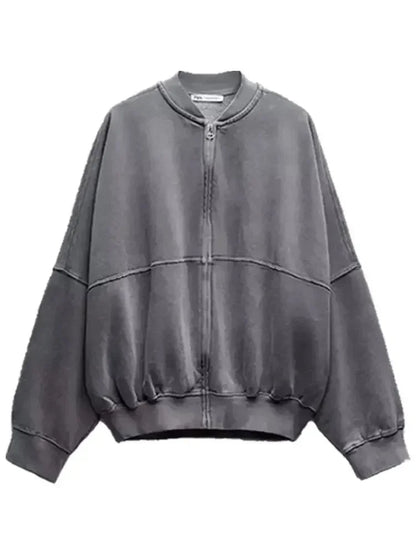 Ensemble 2 pièces à la mode pour femme, sweat-shirt polaire doublé, veste bombardier extensible + pantalon taille haute pour femme sauvage, hiver 2025