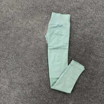 Leggings d'impact avec Logo pour femmes, Legging de Yoga sans couture, froissé, levage des fesses, ceinture basse côtelée, collants de sport, Fitness