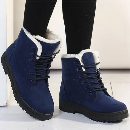 Bottes d'hiver pour femmes talons bas femmes bottes avec fourrure chaussures d'hiver chaudes femmes bottes de neige cheville Botas Mujer chaussures d'hiver femme
