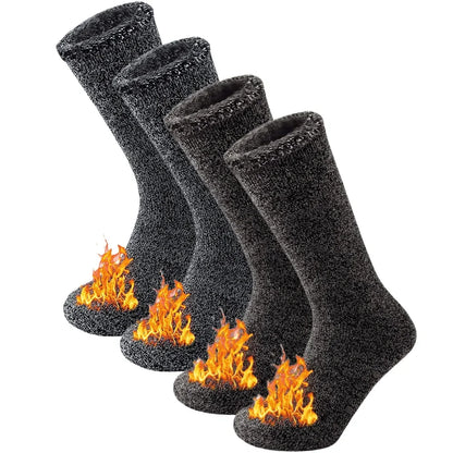 2 paires Pack hiver chaussettes thermiques pour hommes femmes temps froid chaussettes isolées en plein air randonnée ski chaud neige épais chaussettes chauffantes