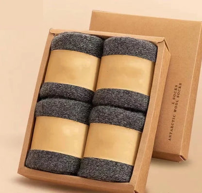 4 paires/lot hommes hiver Super épais chaussettes thermiques laine hommes femmes solide haute qualité laine mérinos chaussettes neige froide chaud laine chaussettes