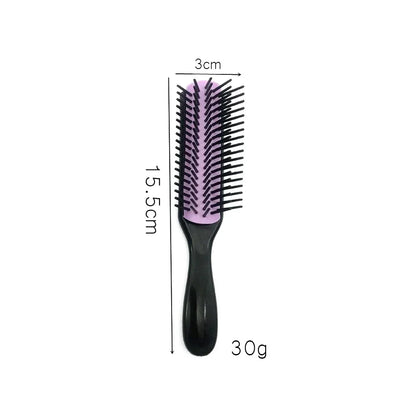 Brosse à cheveux démêlante à 9 rangées, cheveux lisses et bouclés, peigne démêlant, Massage du cuir chevelu, brosse à cheveux détachable, spéciale pour vrais cheveux, perruques